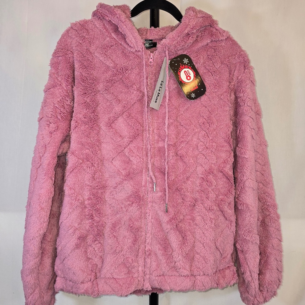 Pink Soft furry Hoodie Jacket